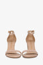 Stuart Weitzman Nude Leather Nudist Block Heel Sandal Size 39.5