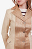 Dolce & Gabbana Vintage Tan/Gold Shimmer Long Single Breasted Coat Estimated Size S