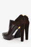 Gucci Brown Leather Suede Ankle Boots Size 38