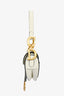 Christian Dior 2021 White Grained Calfskin Leather Saddle Medium Bag