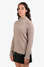 Theory Taupe Cashmere Mock Neck Sweater Size M