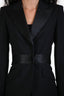 Dolce & Gabbana Black Wool Single Breasted Satin Sash Belt and Lapel Blazer Size 36