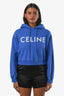 Sweat à capuche court Celine avec logo bleu, taille S