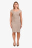 Herve Leger Beige Bondage Midi Dress Size M