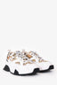 Versace Jeans Couture White and Gold Baroque Print Runners Size 37