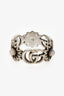 Gucci Sterling Silver Mother Of Pearl Flower Ring Size 12