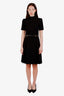 Gucci Black Horsebit Accent Knee Length Dress Size S