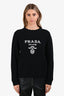 Prada 2020 Black Wool Logo Crewneck Sweater Size 38