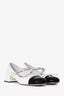 Miu Miu White/Black Patent Leather Mary Jane Pumps Size 37.5