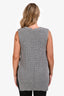 Sibel Saral Grey Extrafine Merino Wool Cableknit Sweater Vest Size Medium