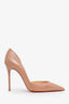 Christian Louboutin Beige Patent Leather 'Iriza' Pointed Toe Heels Size 37