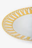 Hermès Yellow/White Porcelain 'Soleil d'Hermès' Pasta Plate