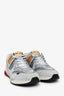 Gucci Silver Metallic Calfskin Glitter Mesh Mens Ultrapace Sneakers Size 6