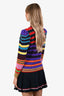Gucci Multicolour Wool Striped Metallic Floral Logo Cardigan Est Size S