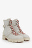 Christian Louboutin Grey Suede Lace Up Macademia Combat Boots Size 39