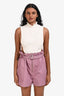 Erdem Cream Silk Open Side Crop Top Estimated Size XS