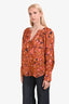 A.L.C Orange Multicolour Long Sleeve Puffy Sleeves Size 2