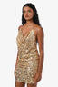 Patrizia Pepe Gold Sequin Mini Dress Size 0