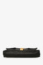 Chloe Black Grained Leather Drew Fold Over Lock Closure Clutch