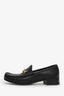 Gucci Black Leather Interlocking G Horsebit Loafer Size 8