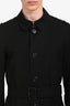 Burberry Black Cotton Midi Belted Trench Coat Size 46 Mens