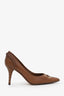 Saint Laurent Brown Leather Front Tie Heels Size 36.5