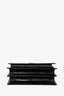 Saint Laurent 2020 Black Croc-Embossed Medium Sunset Bag