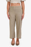 Theory Taupe Linen Blend Wide Pull On Trousers Size M