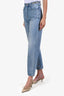 Celine Blue Denim Triomphe Chain Detailed Straight Legged Jeans Size 26
