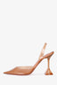 Amina Muaddi Nude PVC 'Holli Slingback' Heels Size 38.5