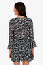 Veronica Beard Blue/Black Silk Floral Print Ruched Wrap Mini Dress Size 4