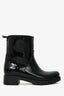 Moncler Black Patent Rubber Rain Boots Size 36
