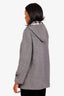 Burberry Grey Wool Toggle Hooded Duffle Coat Size 8