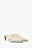 Anine Bing White Woven Leather "Eve" Heeled Mules Size 38