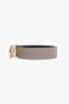 Salvatore Ferragamo Black/Taupe Leather Reversible Belt