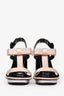 Prada Pink/Black Satin Bow Platform Block Heels Size 38