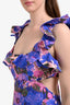 Zimmermann Purple Linen Floral Print 'High Tide' Mini Dress Size 2
