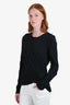 Rick Owens FW 2021 Black Cotton Long Sleeve 'Tower' Gathered Top Size S