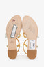 Moschino White Leather Logo Sandals Size 38