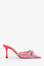 Mach & Mach Pink Double Bow Crystal-Embellished PVC Heels Size 40