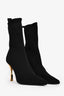 Balmain Black Knit 'Moneta' Stretch Ankle Boots Size 38.5
