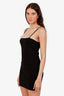 Sandro Black Knitted Mini Slip Dress Size 40