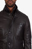 Pal Zileri Black Leather Jacket Size 40 Mens