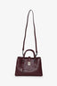 Bottega Veneta Burgundy Leather Intrecciato 'Roma' Top Handle Bag With Strap