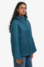 Hermès Blue Cashmere Patterned Zip-Up Hooded Jacket Size 34
