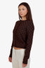 Gucci Brown GG Jacquard Logo Cardigan Size L