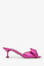 Miu Miu Fuchsia Leather Bow Mules Size 36