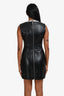 Louis Vuitton Black/Silver Leather Sleeveless Biker Dress Size 36
