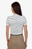 Balmain White/Gold Glitter Zebra Stripe Jacquard Cardigan Size 36