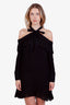 Proenza Schouler Black Silk Halterneck Long Sleeve Mini Dress Size 0